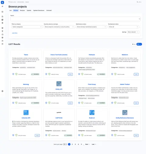 Tampilan Drupal Hosting