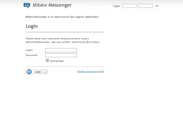Tampilan Mibew Messenger