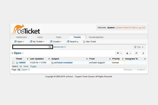 osTicket Interface